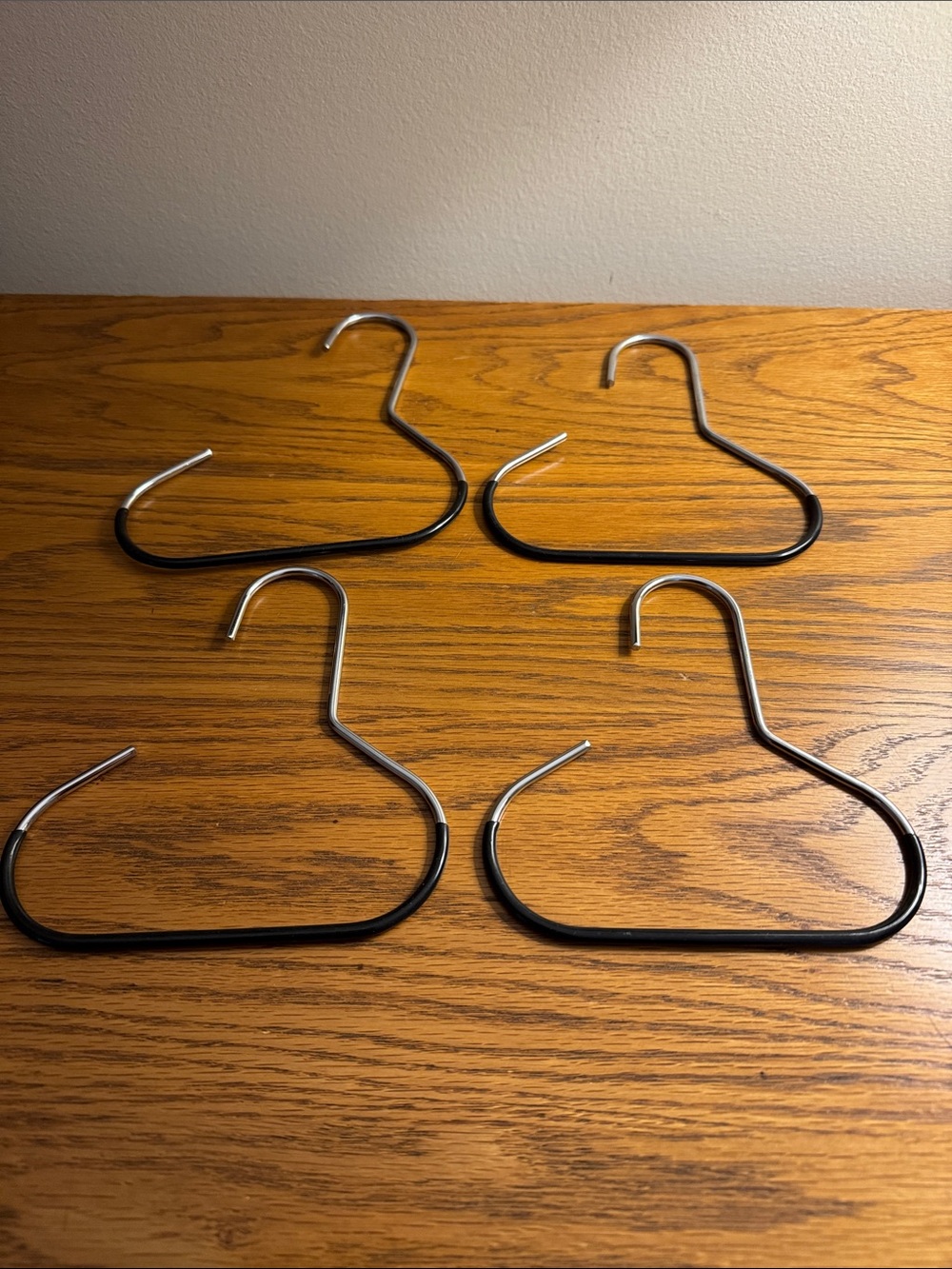 Sleek Black Metal Clothing Hangers - Set of 4
